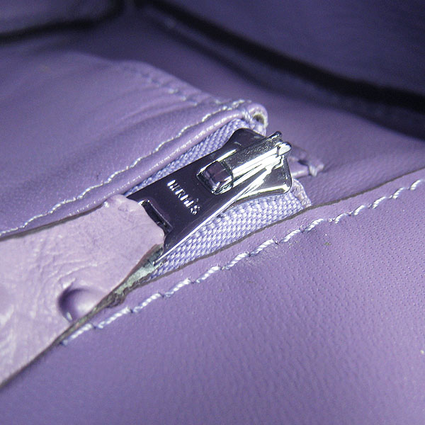 High Quality Fake Hermes Birkin 35CM Ostrich Veins Handbag Purple 6089